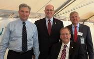 Rep. Jim Langevin (front), Sen. Sheldon Whitehouse, Acting Maritime Administrator Paul “Chip” Jaenichen, and ProvPort Chief Operating Officer Bruce Waterson