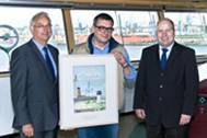 From left: Jörg Langkabel, DNV's Country Manager in Germany, Lawicki Marek, Master of the HS Chopin and Holger Bender, Sales Executive in Hamburg office.