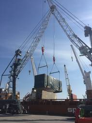 Liebherr container cranes in the port of Cleveland, Ohio (Port of Cleveland)