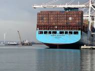 Maersk Edinburgh at Baltimore’s Seagirt Marine Terminal, Ports America, Chesapeake, February 9, 2021. Photo courtesy of Maryland Port Administration.