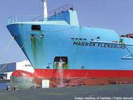 Maersk Flensburg ballasting water. (Source: Maersk Maritime Technology / Public Domain)