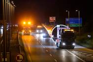 Mammoet transported the wind turbine blade from LM Wind Power’s pilot plant in Lunderskov to the Blaest Test Center in Aalborg Photo Mammoet