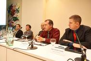 Marco Schneider, Project Manager, CFD, HSVA; Noboru Ueda, Chairman and President, ClassNK; Yasushi Nakamura, Executive Vice President, ClassNK; Capt. Herman Visser, Oldendorff Carriers