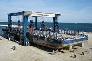 600C Marine Travelift at Mangistau Oblast Boat Yard, Kazakhstan (Photo courtesy Marine Travelift Int. Ltd)