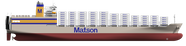 Matson's newest vessel, the largest combination container / roll-on, roll-off ("con-ro") ship ever built in the United States. Image Credit: NASSCO