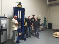 Myron Jones (left), Straightpoint Inc.’s new operations manager, with general manager John Molidor (center) and president David Ayling. (Photo: Straightpoint)