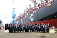 Naming ceremony of Barzan on 29th April at Hyundai Samho Heavy Industries in Mokpo, South Korea. The DNV GL classed vessel will operate on the Asia-Europe trade (Photo Courtesy of UASC)
