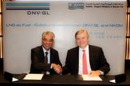 N-KOM’s CEO Chandru Rajwani and Dr Henrik O. Madsen, DNV GL’s Group President and Chief Executive Officer, signed the memorandum. (Photo: Laurence Tissot)
