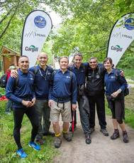 Team ISS on the 3 Peaks Challenge start line on Saturday afternoon.