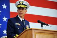 Vice Adm. Peter Neffenger speaks during the vice commandant change of watch ceremony at Coast Guard Headquarters in Washington, D.C., Tuesday, May 20, 2014. Neffenger became the 29th vice commandant of the Coast Guard during the event. (U.S. Coast Guard photo Petty Officer 2nd Class Patrick Kelley)