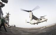 USN File photo: flight operations underway on the USS Boxer, the warship credited this week with downing an Iranian drone.