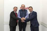 Pictured at MAN Diesel & Turbo's Headquarter in Augsburg (from left): Stefan Eefting - Senior Vice President and Head of MAN PrimeServ Augsburg; Peter Keller - Executive Vice President of TOTE; Per Rud - Senior Vice President and Head of After Sales - Marine & Power Plants.