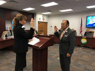 President Herrera sworn in by his wife, Dr. Cynthia Herrera (Photo: Port of Hueneme)