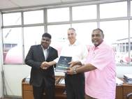 From Left: Rajalingam (RH Branch Manager), Alastair J Bisset (Chief Executive Officer, Destini Shipbuilding and Engineering) and Dato’ Ashraf Ali (Director, Procurement & Business Development, Destini Shipbuilding and Engineering). (Photo: Radio Holland)