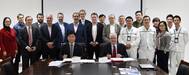 Representatives from SunStone (Owner), CMHI (yard), Tillberg (interior designer), Ulstein Design & Solutions (Ship designer and Equipment package Supplier), and Makinen (Interior Supplier). Photo: Ulstein Group ASA