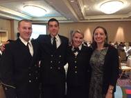 Left to Right: CMA cadets Griffin Sims, Alex Leonard, Bonnie Claire Muchnick and Crowley's Victoria Ellis (Photo: Crowley)