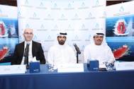 From right to left Mr. Khamis Juma Buamim, Group CEO, Abdulla Saeed Abdulla Brook Al Hemeiri, Chairman, and Ahmad Al Kilani, Board Member Photo Gulf Navigation