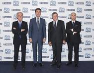 Left to right: Managing Director of SENER, Jorge Unda; Spanish Minister of Industry, Energy and Tourism, José Manuel Soria; President of SENER, Jorge Sendagorta; and Marine General Manager of SENER, Rafael de Góngora. (Photo: SENER)