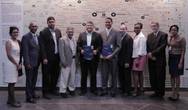 Left to right: Nirmala Maharaj, David Ramjohn, Kevin Ramnarine, Dr. Zaffar Khan, Prof. Miguel Carrillo, Wilfred de Gannes, Michael Burke, Lucyann Henry, Capt. Tore Torsteinson and Stephanie Lezama-Rogers.(Photo: TTSR)