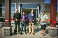 From left to right: Steve Roth, President – Seaspan Ferries; Jerry Hong, Acting Mayor – City of Nanaimo; Frank Butzelaar, CEO – Seaspan ULC; Chris Good, Hereditary Chief – Snuneymuxw First Nation (Photo: Seaspan Ferries)