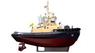 Four Robert Allen/ Rastar 2900 SX terminal tugs from Sanmar will be used in the fleet in the Tanger-Med Port in Morocco, operated by the Danish towage company Svitzer as of 2018. The tugs will each be fitted with two 16V 4000 M73L MTU engines. (Photo: Rolls-Royce)