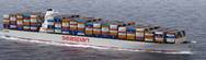 The Seaspan container ship hull lines have been optimised for a speed range of 18-22 knots. In this range, the fuel consumption has been reduced by 16-27% compared to contemporary similar-size ship series presently operated by the industry. (Courtesy DNV)