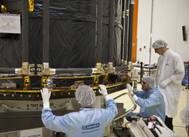 SENER professionals working in the Gaia sunshield Copy ESA