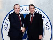 Sergey Frank Pres & CEO Sovcomflot (left) + President Anastasiadis (right) of the Republic of Cyprus (Photo: Sovcomflot)