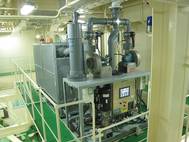 Shipboard installation of electrochlorination system for generating sodium hypochlorite.