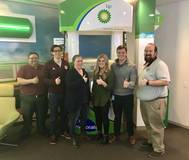 BP Shipping’s Aggies left to right: Daniel Justus, Stewart Andrews, Jenny Long, Sara Broadrick, Garrett Jones and Michael Flannery.