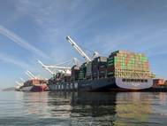 Ships lined up at Port of Oakland docks (photo courtesy of Port of Oakland)