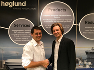 At the signing: Aleksander Beckmann, Aftermarket Sales and Services Manager at Høglund, and Sindre Stemshaug Bornstein, CCO at Yxney Maritime Photo: Høglund