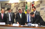The signing of the letter of intent to close the TCP transaction was held in the Federal Senate of Brazil. Photo courtesy China Merchants Group