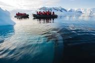 Silver Cloud passengers aboard the ship's Zodiacs. Photo by Miko Marine