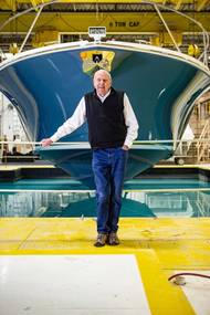 Leon Slikkers, a marine industry pioneer, whose career building boats dates back to the 1940s, is retiring from Tiara Yachts. Photo courtesy Tiara Yachts
