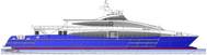 The 50m high speed catamaran to be built by Austal Philippines for Seaspovill. (Design Incat Crowther) Image by Austal Limited