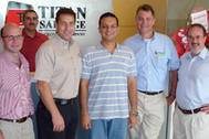 Stephen Wood, Salvage Master; Phil Reed, Director of Salvage & Engineering; Todd Bush, Crowley Sr. VP and ISU's newly elected President; Amit Wahi, - Commercial Manager; Dan Schwall, Managing Director; Mark Hoddinott, Managing Director, Europe. (Photo courtesy Piet Sinke.)