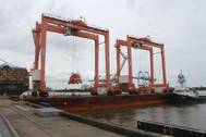 APM Terminals Mobile took delivery August 26, 2021 of two rubber tire gantry cranes to support growth at the port’s intermodal container transfer facility. (Photo: Port of Mobile)