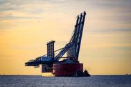 Three new ship-to-shore cranes with 155 feet of lift height arrived at S.C. Ports today, further increasing big-ship capabilities. (Photo/English Purcell/S.C. Ports Authority)