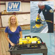 University of Maine graduate student Jennifer McHenry at Fishers factory with SeaLion-2 ROV