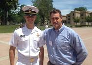 USMMA Midshipman Kevin Berto and Bren Wade, Crowley's manager for marine compliance