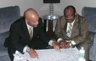 Victor Mooney of Queens with H.E. Anatolio Ndong Mba, Ambassador for Equatorial Guinea to the United Nations. The rower brief the diplomat on his plans to row across the Atlantic Ocean to encourage voluntary HIV testing.
