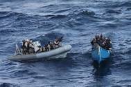 A visit, board, search and seizure team from the guided-missile destroyer USS Pinckney (DDG 91) approaches a suspected pirate vessel after the Motor Vessel Nordic Apollo reported being under attack and fired upon by pirates. (U.S. Navy photo/Released)