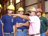 Vocational technical students touring a Bollinger Shipyards facility in Louisiana. Courtesy of Bollinger Shipyards.
