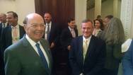 Bob Wetta, President and CEO of DSC Dredge LLC, right, with U.S. Commerce Secretary Wilbur Ross during PAC-DBIA. (Photo: DSC Dredge)
