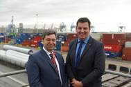 Mark Whitworth (left) and Andrew Percy MP Photo Peel Ports