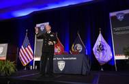 Rear Adm. Mat Winter, chief of naval research, discusses game-changing technology for the warfighter during a keynote address at the 28th Annual Surface Navy Association National Symposium. The Department of the Navy's Office of Naval Research provides the science and technology necessary to maintain the Navy and Marine Corps' technological advantage. (U.S. Navy photo by John F. Williams)