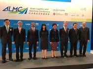 DP World Group Chairman and CEO Sultan Ahmed Bin Sulayem with senior Chinese government officials at the Asian Logistics & Maritime Conference in Hong Kong this week. Also pictured are (Fourth from right) Carrie Lam, Chief Secretary for Administration of the Hong Kong SAR government and (fifth from right) Margaret Fong Shun-man, Executive Director of the Hong Kong Trade Development Council (HKTDC)