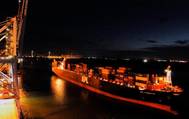 The APL Yangshan docks at the Wando Welch Terminal. At 10,700 TEUs, the Yangshan is the largest vessel ever to call the Port of Charleston. (Photo: SCPA)