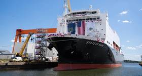 The christening of National Security Multi-Mission Vessel - NSMV (Credit: Hanwha Philly Shipyard)